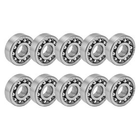 10Pcs Double Row Radial Balls Bearing, Self Aligning Ball Bearings, Miniature Ball Bearing Standard Cage 1200 1201 1202 1203 for Gearboxes Roller Skates(1201)