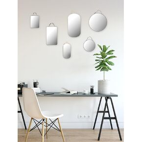 Creative Co-Op Various Velvet Edged Wall Mirrors, Multicolor, Set of 6