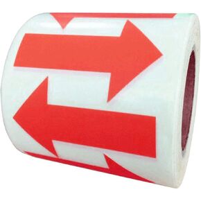 Red Arrow Stickers Labels, 2"×1.25" Self-Adhesive Arrow Shape Signs,Total 500PCS Per Roll