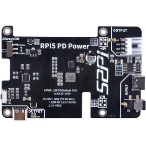 GeeekPi PD Power Expansion Board for Raspberry Pi 5 8GB 4GB, with Always-ON Switch, Automatic Startup and Manual Power Control Function