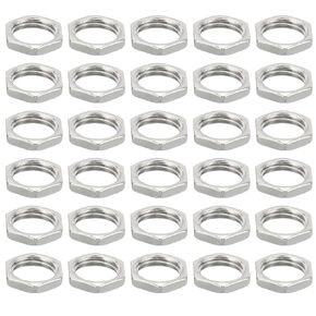 PATIKIL M10x1.0 Steel Hex Nuts, 60 Pack Metric Thread Zinc Plated Finished Hardware Nuts Screw Bolt Fasteners for Lamps Machinery Repair 2.6mm Height