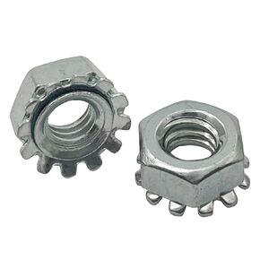 10#-32 Keps Nuts with External Tooth Washer, Silver 304 Stainless Steel Keps Lock Nuts for Hardware Fastening Accessories in Machinery, Furniture(50Pcs)