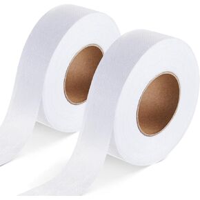 Treela 2 Rolls Fusible Batting Tape for Quilting White Seam Tape Fusible Sheer Tape for Art Quitting Batting Sewing (1 Inch x 20 Yd)