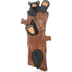 DEMDACO Bearfoots by Jeff Fleming Friendly Bear Natural Brown 7 x 3 Hand Cast Resin Stone Single Utility Hook