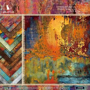 6"×6" Patterned Cardstock Scrapbook Paper Pad, 24 Sheets Scrapbooking Supplies Paper, Cardmaking Craft Paper Pack for Planners Journals Background Borders Greeting Cards Retro Crafts