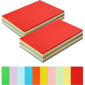 200 Pack Colorful Thick Paper Cardstock, 250GSM Thick Cardstock Paper, Multi Colored Card Stock Paper, 4x6 Colored Cardstock for DIY Craft Making, Cutting Paper, Scrapbooking, Party Decors