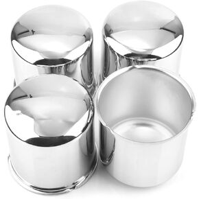4Pcs 3.27inch Trailer Wheel Center Caps Fit 3.27" Center Bore Truck Trailer RV SUV Wheels Rims, Carbon Steel Chrome Silver Hub Covers