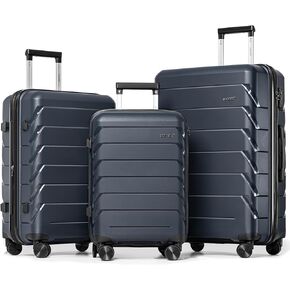 FOCHIER F مجموعات الأمتعة القابلة للتوسيع 3 قطع مع قفل TSA، مجموعة الأمتعة مجموعة حقيبة سفر من مادة PP مع عجلات دوارة للرجال والنساء، 20 بوصة/24 بوصة/28 بوصة in Kuwait