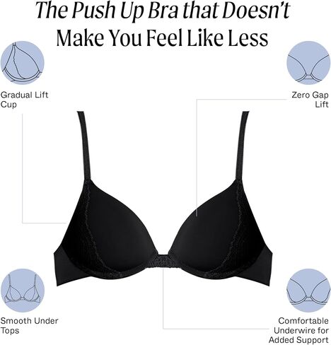 Pepper Push Up Bra | Lace Lift Up Bra, Zero Gaps, Silky Fabric, Underwire Lace Bras for Women, Black Bra (30A-40B) in Saudi Arabia