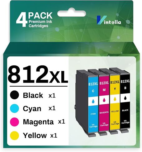 812XL Remanufactured Ink Cartridge Replacement for Epson 812XL Ink Cartridges Combo Pack T812XL 812 T812 for Workforce Pro WF-7820 WF-7840 EC-C7000 Printer (4 Pack) in Saudi Arabia