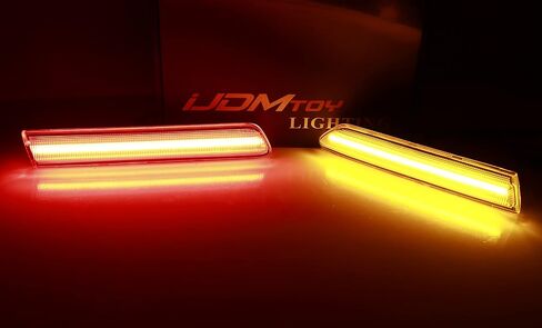 iJDMTOY Clear Lens Amber/Red Full LED Side Marker Light Kit Compatible With 2004-2008 Acura TL, Powered by Total 180-SMD LED, Replace OEM Sidemarker Lamps in Saudi Arabia