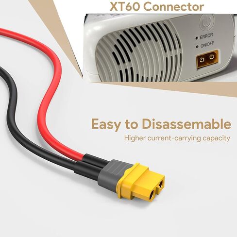 XT60 Conncter Female Cable with DC 12V Battery Alligator Clips Battery Clamp for Power Station and More [12AWG / 3.2FT] in Saudi Arabia