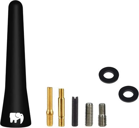 ONE250 2.5" inch Short Rubber Antenna, Compatible with Honda - CR-V (2001-2016), Element (2003-2024), Fit (2001-2023), Jazz (2001-2021), Insight - Designed for Optimized FM/AM Reception (Black) in Saudi Arabia