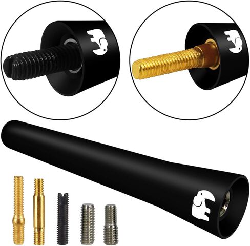 ONE250 2.5" inch Short Rubber Antenna, Compatible with Honda - CR-V (2001-2016), Element (2003-2024), Fit (2001-2023), Jazz (2001-2021), Insight - Designed for Optimized FM/AM Reception (Black) in Saudi Arabia