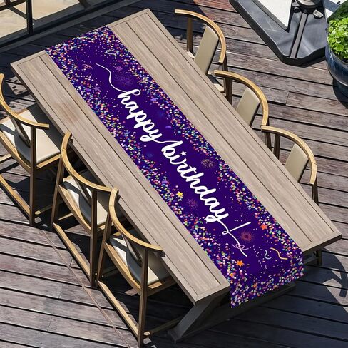 Happy Birthday Table Runners,Purple Confetti Dot Birthday Table Runner Purple Birthday Table Linens for Dining Party Decorations Birthday Party Table Decor 13x72 Inch in Saudi Arabia