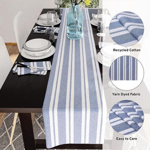 Encasa Cotton Table Runner | Size 13x36 in | Buffalo Beige Checks - Machine Washable in Saudi Arabia
