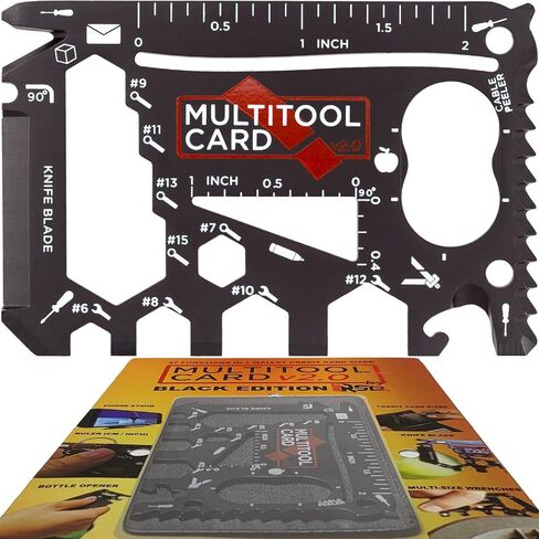 37-in-1 Black Credit Card Multi Tool Gift (1-tool-in-1-set). Wallet Credit Card Size Multitool Men's Gifts for Birthday. Wallet Card Tool Gifts for Dad. Cool Tool Gifts For Men Who Want Nothing in Saudi Arabia