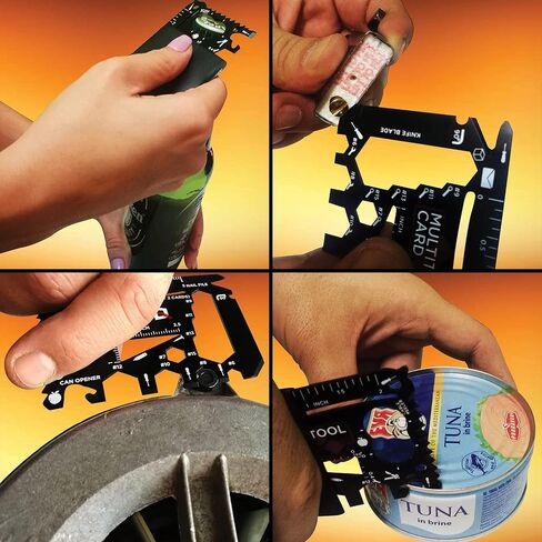 37-in-1 Black Credit Card Multi Tool Gift (1-tool-in-1-set). Wallet Credit Card Size Multitool Men's Gifts for Birthday. Wallet Card Tool Gifts for Dad. Cool Tool Gifts For Men Who Want Nothing in Saudi Arabia