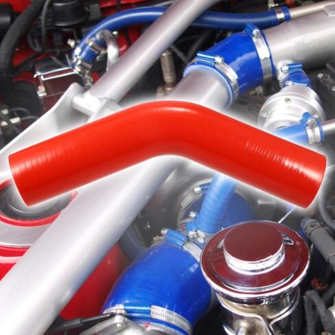 X AUTOHAUX 48mm 1.89" ID 45 Degree Elbow Silicone Reducer Hose Pipe Bend Turbo Water Intercooler Red in Saudi Arabia