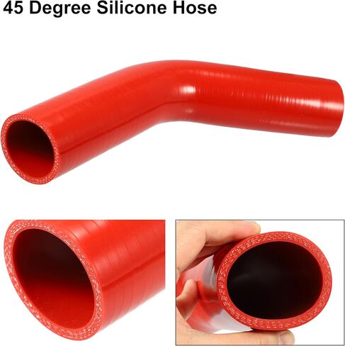 X AUTOHAUX 48mm 1.89" ID 45 Degree Elbow Silicone Reducer Hose Pipe Bend Turbo Water Intercooler Red in Saudi Arabia