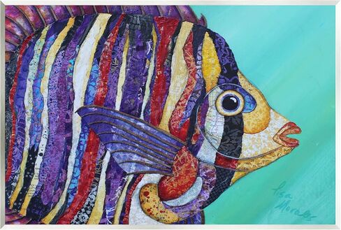 Stupell Industries Broad Fin Varied Layered Stripes Aquatic Fish Design Wood Wall Art, Design By Lisa Morales in Saudi Arabia