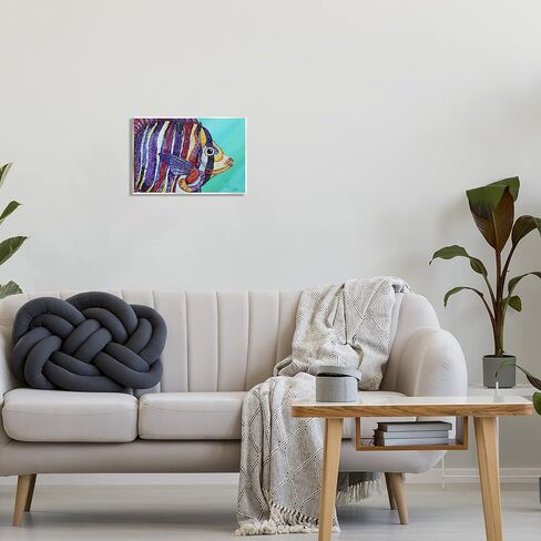 Stupell Industries Broad Fin Varied Layered Stripes Aquatic Fish Design Wood Wall Art, Design By Lisa Morales in Saudi Arabia