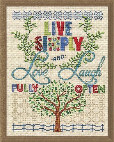 Design Works Crafts Live Simply Counted Cross Stitch Kit, Multicoloured in Saudi Arabia