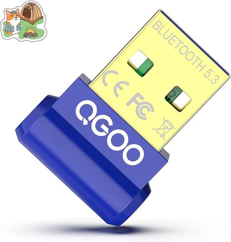 USB Bluetooth Adapter for PC - QGOO Bluetooth Dongle 5.3 EDR, Wireless Bluetooth Receiver for Desktop Computer Laptop Bluetooth Windows 8.1/10/11（blue-034） in Saudi Arabia