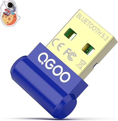 محول بلوتوث USB للكمبيوتر الشخصي - QGOO Bluetooth Dongle 5.3 EDR، مستقبل بلوتوث لاسلكي للكمبيوتر المكتبي والكمبيوتر المحمول بلوتوث Windows 8.1/10/11 (أزرق-124) in Saudi Arabia