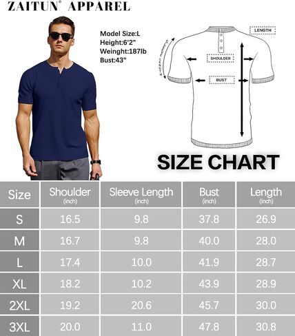 Zaitun Men's Knit Henley Shirts Business Casual Dress Shirts Short Sleeve Sweaters in Saudi Arabia