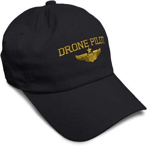 Soft Baseball Cap Drone Pilot Gold Embroidery Insignias UFO Twill Cotton Veteran Dad Hats for Men & Women in Saudi Arabia