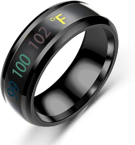 Temperature-Control Color Changing Band Ring,316L Stainless Steel Mystery Color Changeable Ring,Wedding Engagement Proposal Statement Band Ring Jewelry Gift for Women Men in Saudi Arabia
