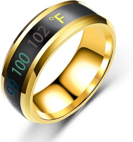 Temperature-Control Color Changing Band Ring,316L Stainless Steel Mystery Color Changeable Ring,Wedding Engagement Proposal Statement Band Ring Jewelry Gift for Women Men in Saudi Arabia