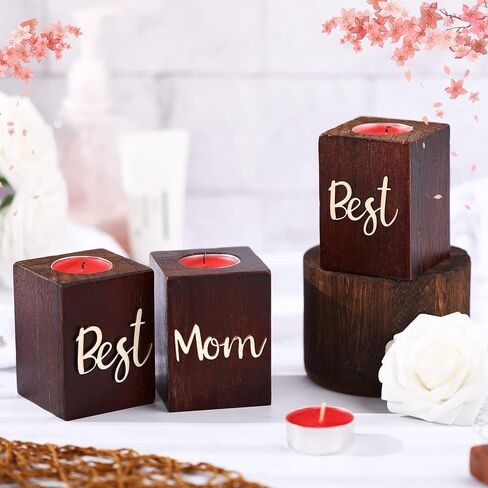 هدايا للأم من الابنة، حامل شموع أفضل هدية للأم على الإطلاق مع شموع صغيرة، هدية عيد ميلاد لعيد الأم، والذكرى السنوية، وعيد الشكر، وعيد الميلاد in Kuwait