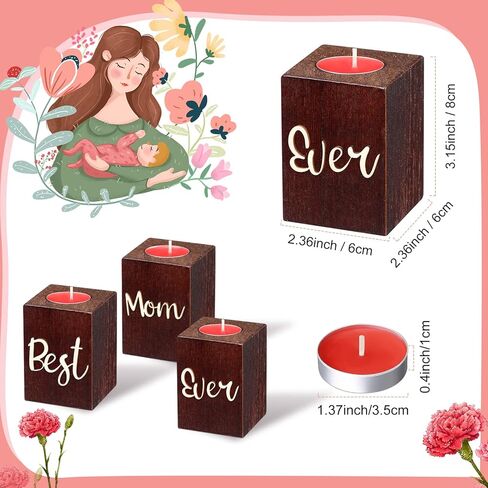هدايا للأم من الابنة، حامل شموع أفضل هدية للأم على الإطلاق مع شموع صغيرة، هدية عيد ميلاد لعيد الأم، والذكرى السنوية، وعيد الشكر، وعيد الميلاد in Kuwait