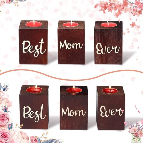 هدايا للأم من الابنة، حامل شموع أفضل هدية للأم على الإطلاق مع شموع صغيرة، هدية عيد ميلاد لعيد الأم، والذكرى السنوية، وعيد الشكر، وعيد الميلاد in Kuwait