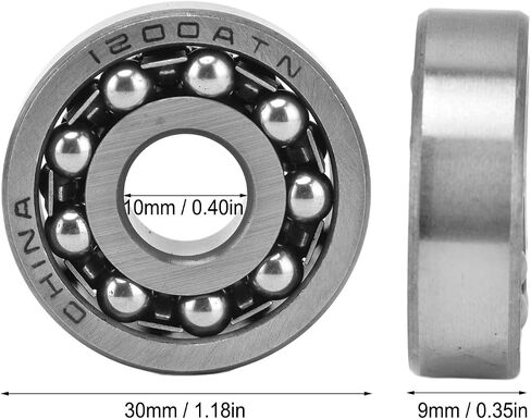 10Pcs Double Row Radial Balls Bearing, Self Aligning Ball Bearings, Miniature Ball Bearing Standard Cage 1200 1201 1202 1203 for Gearboxes Roller Skates(1201) in Saudi Arabia