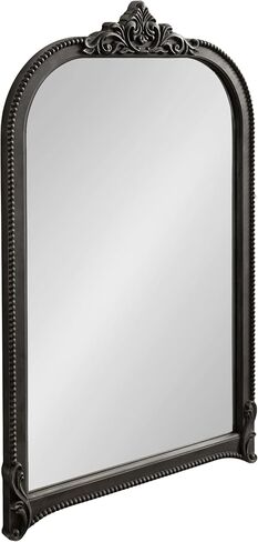 Kate and Laurel Hubanks Vintage Decorative Wide Arched Mirror, 40 x 30, Black, Large Antique Statement Arch Mirror for Dresser or Mantel Home Decor Options in Saudi Arabia