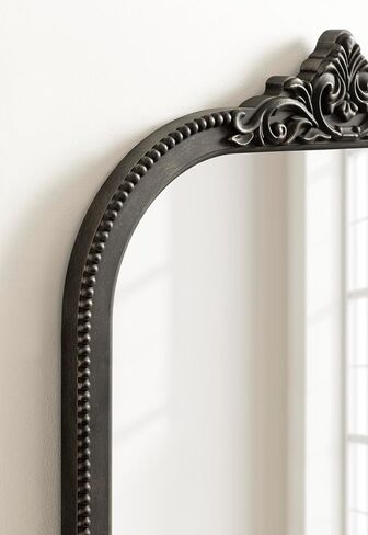 Kate and Laurel Hubanks Vintage Decorative Wide Arched Mirror, 40 x 30, Black, Large Antique Statement Arch Mirror for Dresser or Mantel Home Decor Options in Saudi Arabia