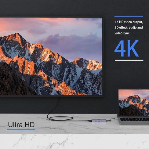 7 Ports USB C Hub, USB C Adapter, Dual Monitor Multiport Adapter with USB C to HDMI 4K, Dongle for Tablet and Laptop, USB 3.0 USB-A/C Port, 100W PD, SD/TF Card Reader in Saudi Arabia