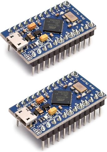 Pro Micro ATmega32U4 Microcontroller Board with Arduino Leonardo Bootloader, Pre-Soldered Headers, 16MHz Clock Speed, 32KB Flash Memory, 12 I/O Pins (2PCS) in Saudi Arabia