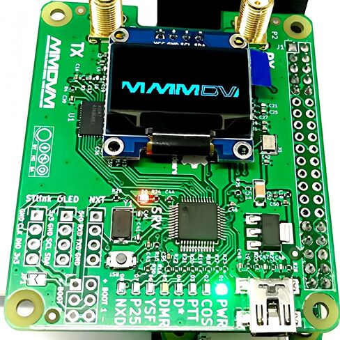 MMDVM وحدة نقطة الاتصال المزدوجة ذات القبعة المزدوجة V1.5.2 تدعم P25 DMR YSF NXDN DMR فتحة 1 + فتحة 2 لـ Raspberry pi مع منفذ USB (مع OLED) in Kuwait