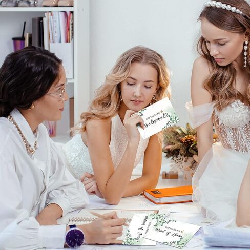 Fuutreo 11 Sets Bridesmaid Proposal Cards Set Will You Be My Bridesmaid Cards Bridal Party Proposal Envelopes Wax Stickers for Sister Family Wedding(Simple Style) in Kuwait