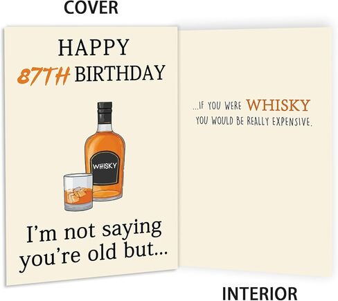Funny Whiskey 75th Birthday Card, 75th Birthday Gifts for Men Women, Unique 75th Birthday Decorations for Husband Wife, Best 75 Year Old Birthday Card Gifts for Mom Dad Grandpa Granny in Kuwait