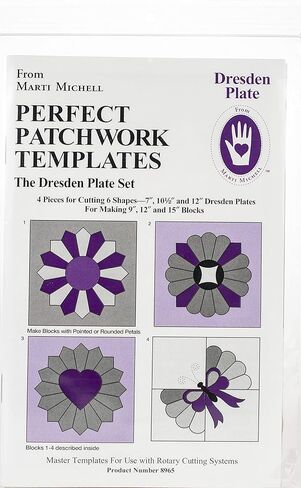 Marti Michell Perfect Patchwork Template-Regular Dresden Plate 4/Pkg Fabric in Kuwait