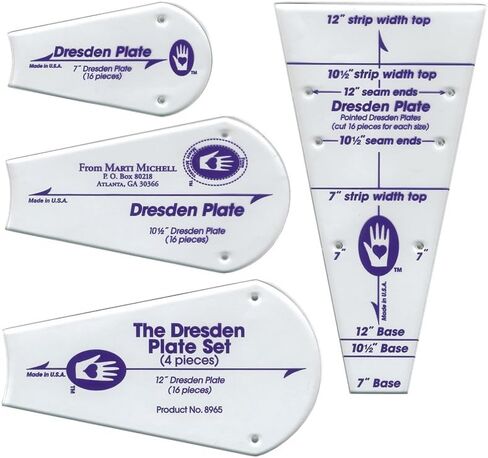 Marti Michell Perfect Patchwork Template-Regular Dresden Plate 4/Pkg Fabric in Kuwait