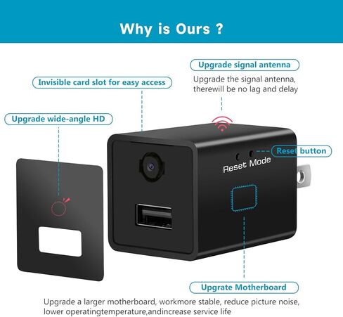 Home Security Camera 1080P Indoor with Hidden Spy Detector, WiFi Smart Security Camera with Motion Detection in Saudi Arabia