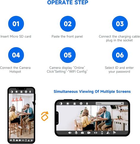 Home Security Camera 1080P Indoor with Hidden Spy Detector, WiFi Smart Security Camera with Motion Detection in Saudi Arabia