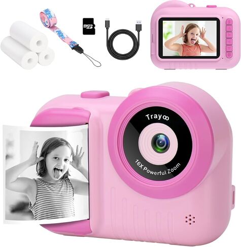Kids Camera Instant Print, 3.5 Inch Screen Kids Digital Camera Instant, Christmas Birthday Gifts for Girls Age 3-12, Portable Toddler Camera Toy Gifts for 3 4 5 6 7 8 9 10 Year Old Girls Boys (Rose) in Saudi Arabia