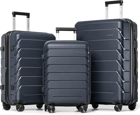 FOCHIER F مجموعات الأمتعة القابلة للتوسيع 3 قطع مع قفل TSA، مجموعة الأمتعة مجموعة حقيبة سفر من مادة PP مع عجلات دوارة للرجال والنساء، 20 بوصة/24 بوصة/28 بوصة in Kuwait